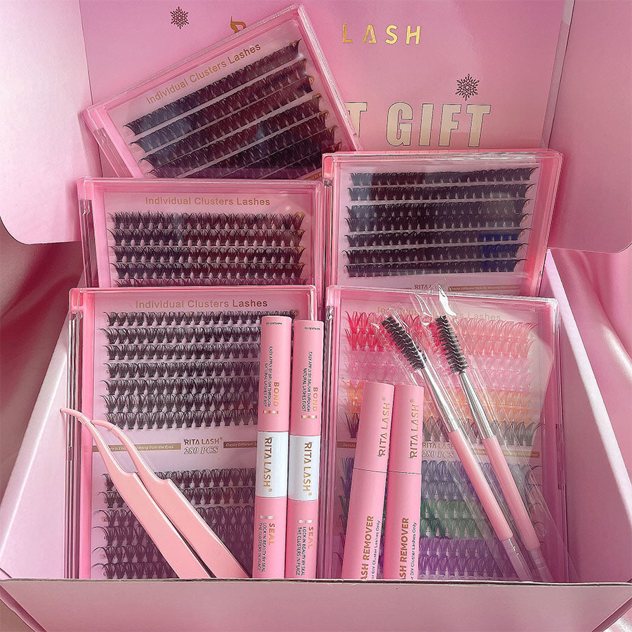 💋Individual Eyelash Kit, 1 BoxMixed Length & Styles Natural Look Eyelashes Extension, Self Grafting Curl Eyelashes,Eyelash Glue Extension, Eye Makeup Enhancement, Lash Clusters Kit, Makeup,Lash Clusters, Eyelashes Clusters