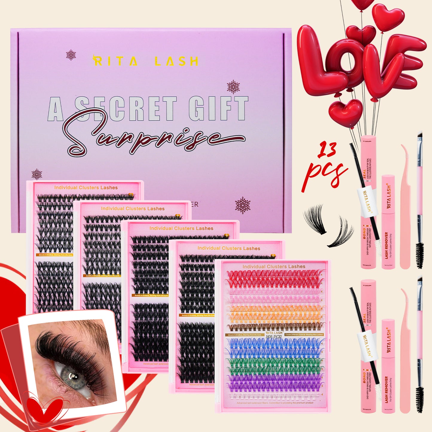 💋Individual Eyelash Kit, 1 BoxMixed Length & Styles Natural Look Eyelashes Extension, Self Grafting Curl Eyelashes,Eyelash Glue Extension, Eye Makeup Enhancement, Lash Clusters Kit, Makeup,Lash Clusters, Eyelashes Clusters