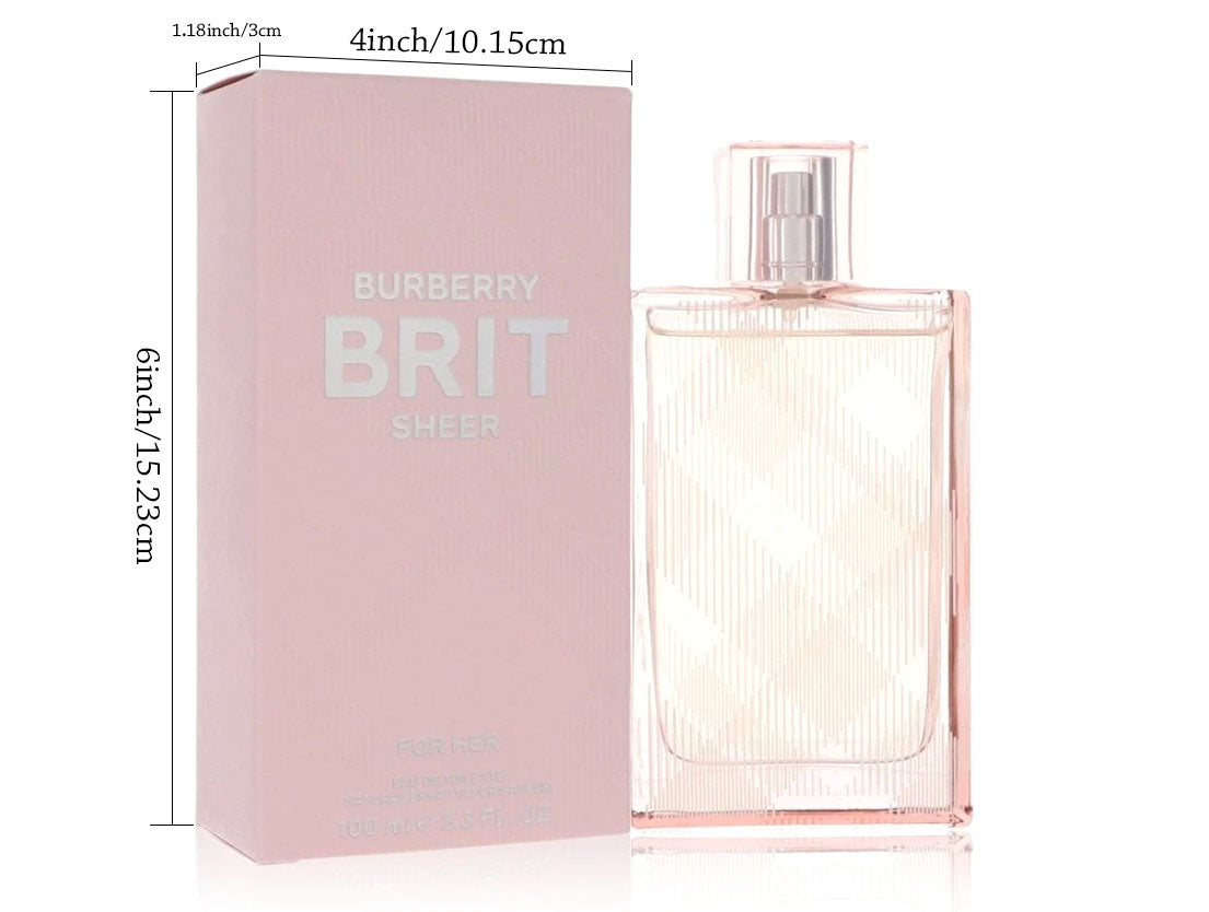 Burberry Brit Sheer Eau de Toilette for Women 100ml – A Soft & Radiant Floral Fruity Scent