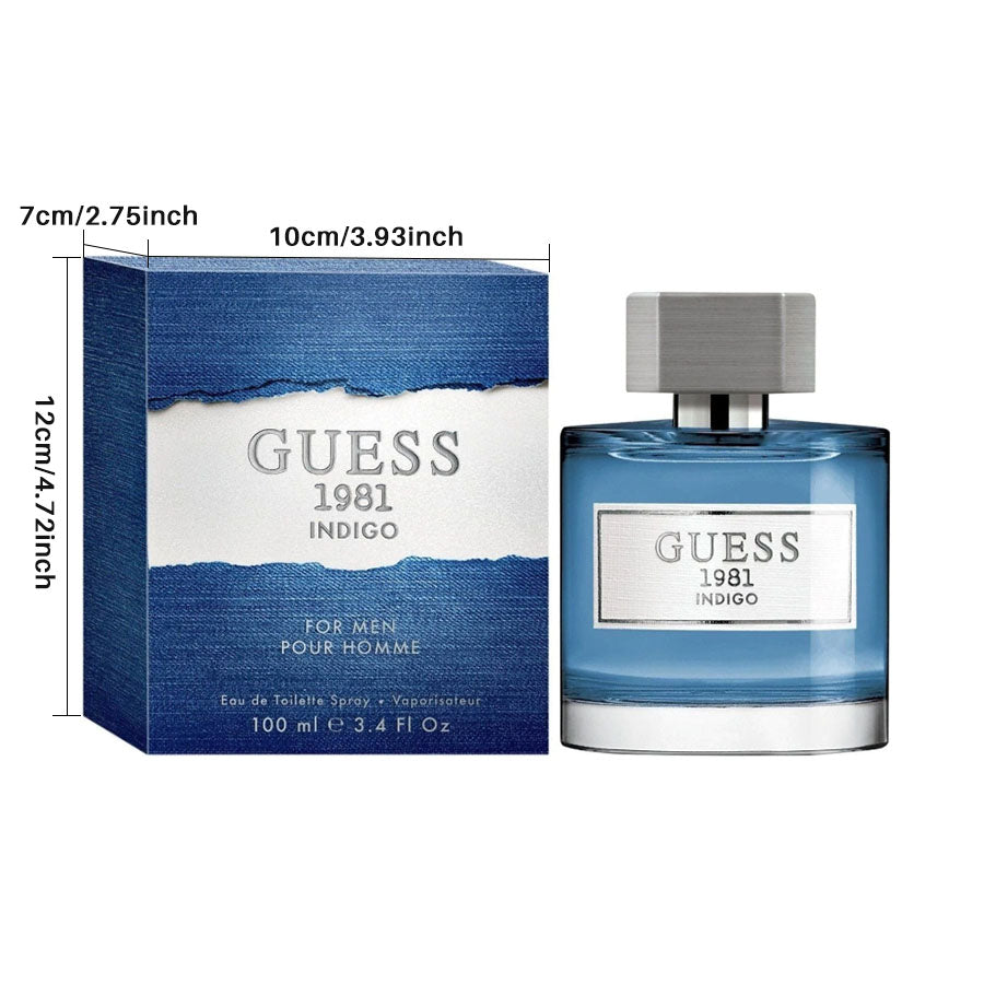 Guess 1981 Indigo for Men Eau de Toilette – Cool. Calm. Effortlessly Magnetic(3.4 Oz)