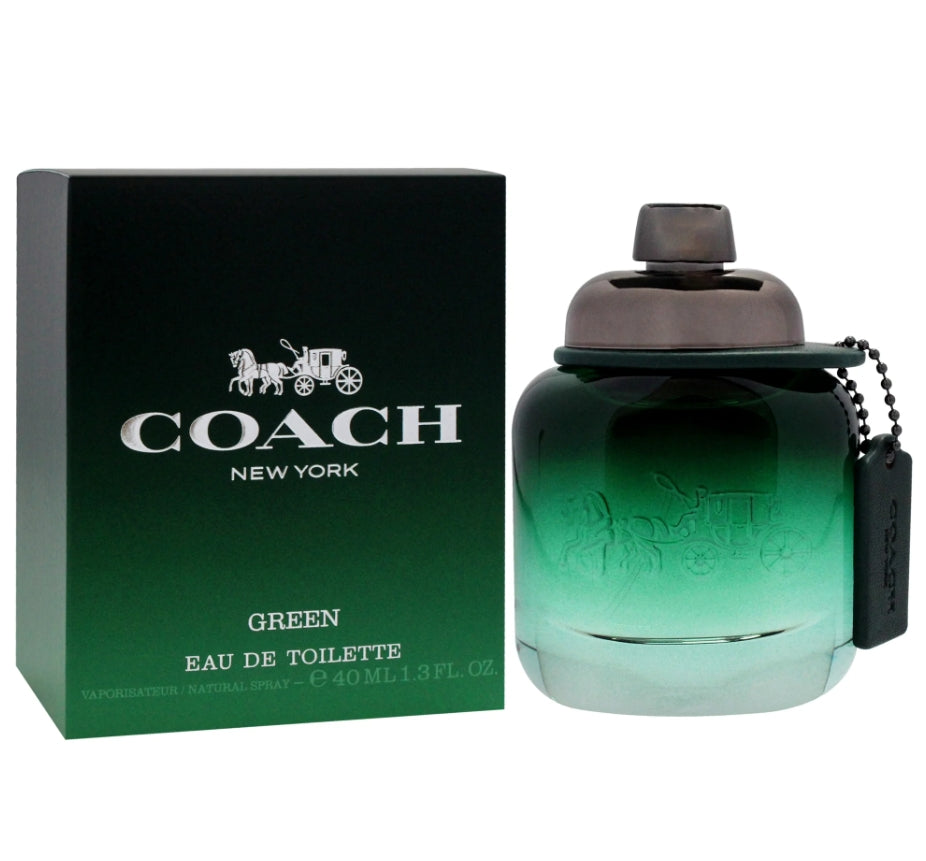 Coach Green Eau de Toilette for Men – Fresh & Energizing with Kiwi, Cedarwood & Vetiver – A Signature Scent for Everyday Confidence(3.4Oz)