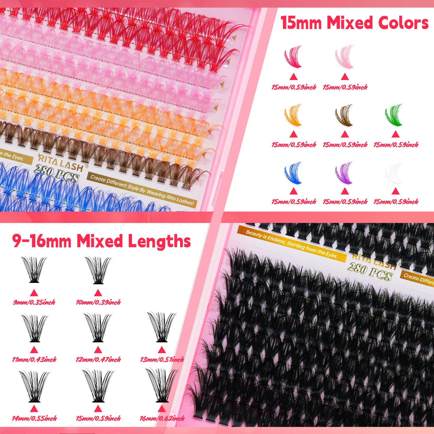 💋Individual Eyelash Kit, 1 BoxMixed Length & Styles Natural Look Eyelashes Extension, Self Grafting Curl Eyelashes,Eyelash Glue Extension, Eye Makeup Enhancement, Lash Clusters Kit, Makeup,Lash Clusters, Eyelashes Clusters