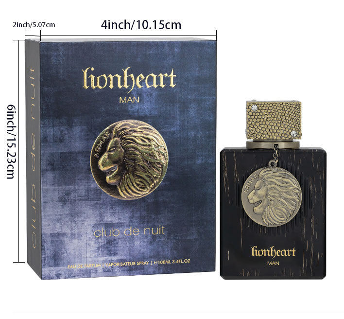 Armaf Club De Nuit Lionheart Eau de Parfum for Men 3.4 Oz – Bold & Long-Lasting Aromatic Scent | Perfect for Evenings & Special Occasions