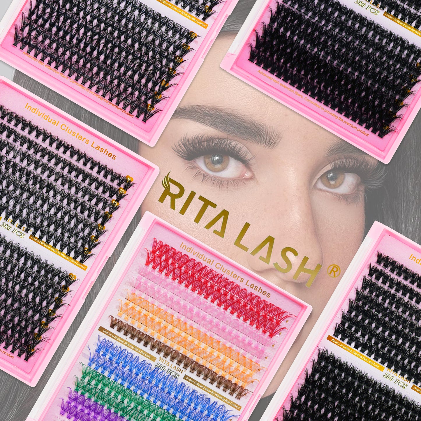 💋Individual Eyelash Kit, 1 BoxMixed Length & Styles Natural Look Eyelashes Extension, Self Grafting Curl Eyelashes,Eyelash Glue Extension, Eye Makeup Enhancement, Lash Clusters Kit, Makeup,Lash Clusters, Eyelashes Clusters