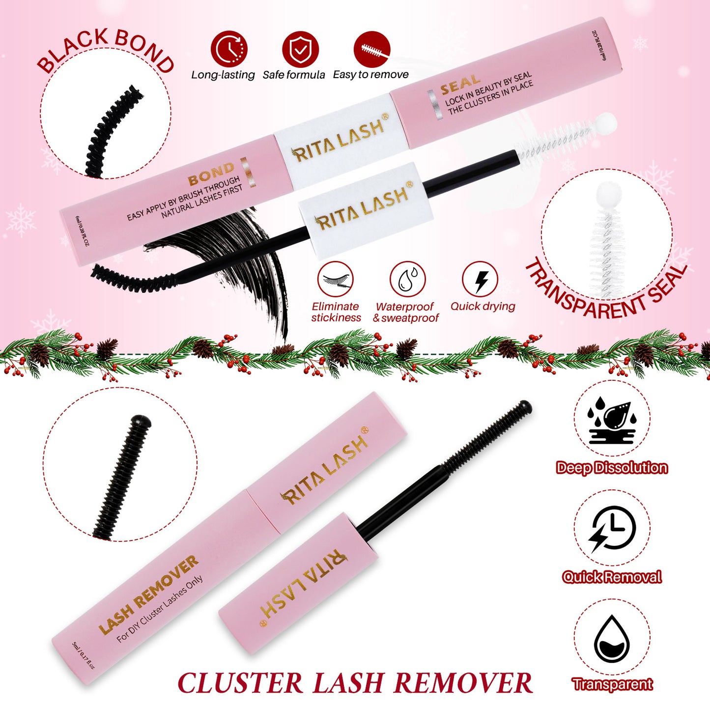 💁♀️Individual False Eyelashes Extension Kit Curl Wispy Style, 12 Box Lashes with Glue&Bond Seal&Remover&Curler, Individual Lashes Makeup Kit