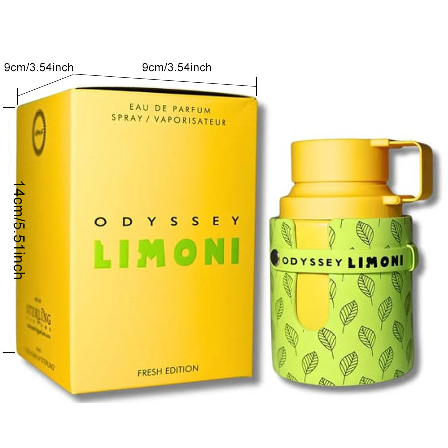 Armaf™ Odyssey Limoni EDP 3.4 Oz – Fresh Lemon Fruity Scent for Men & Women | Long-Lasting, Alcohol-Free, Ideal for Daily Use