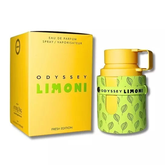 Armaf™ Odyssey Limoni EDP 3.4 Oz – Fresh Lemon Fruity Scent for Men & Women | Long-Lasting, Alcohol-Free, Ideal for Daily Use