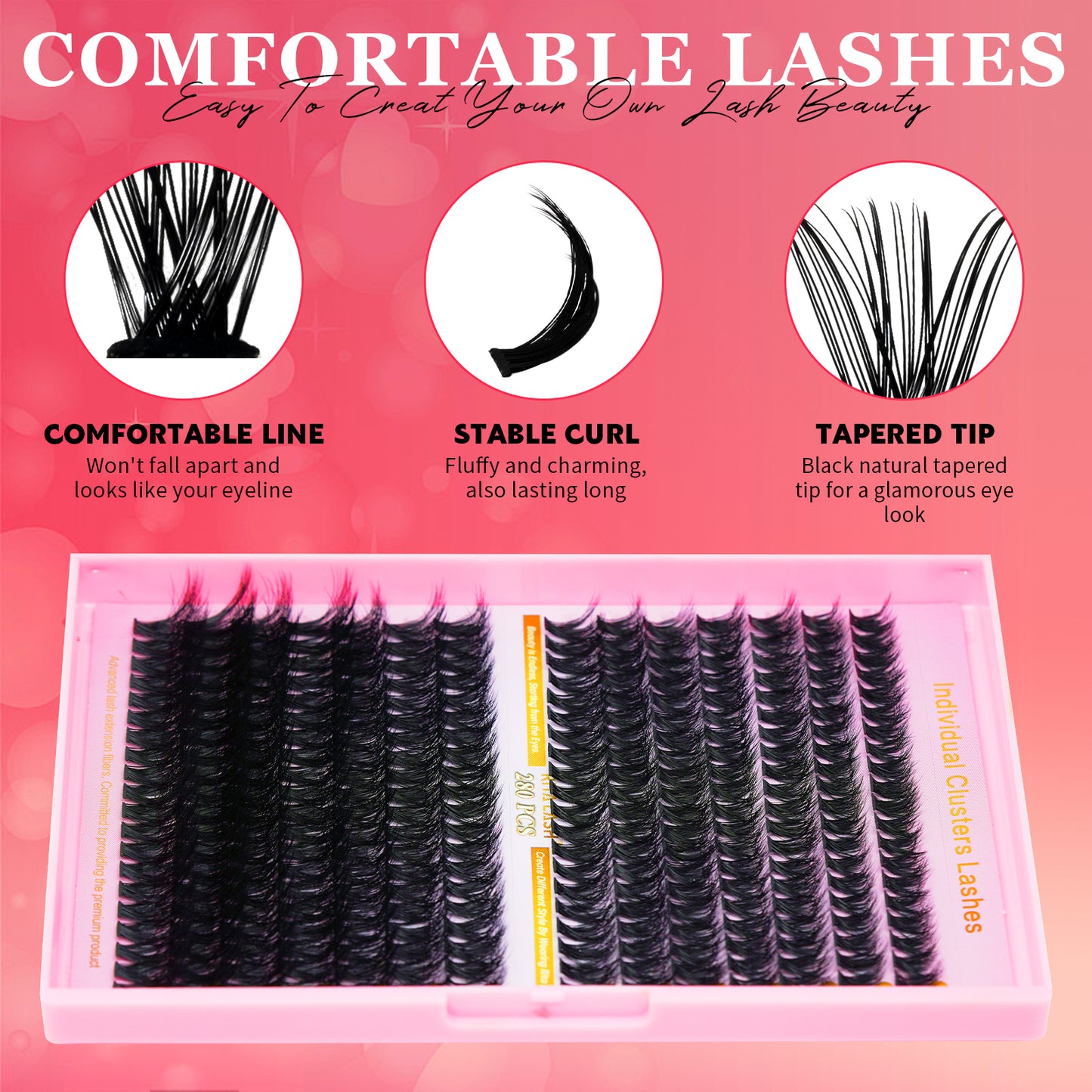 💋Individual Eyelash Kit, 1 BoxMixed Length & Styles Natural Look Eyelashes Extension, Self Grafting Curl Eyelashes,Eyelash Glue Extension, Eye Makeup Enhancement, Lash Clusters Kit, Makeup,Lash Clusters, Eyelashes Clusters
