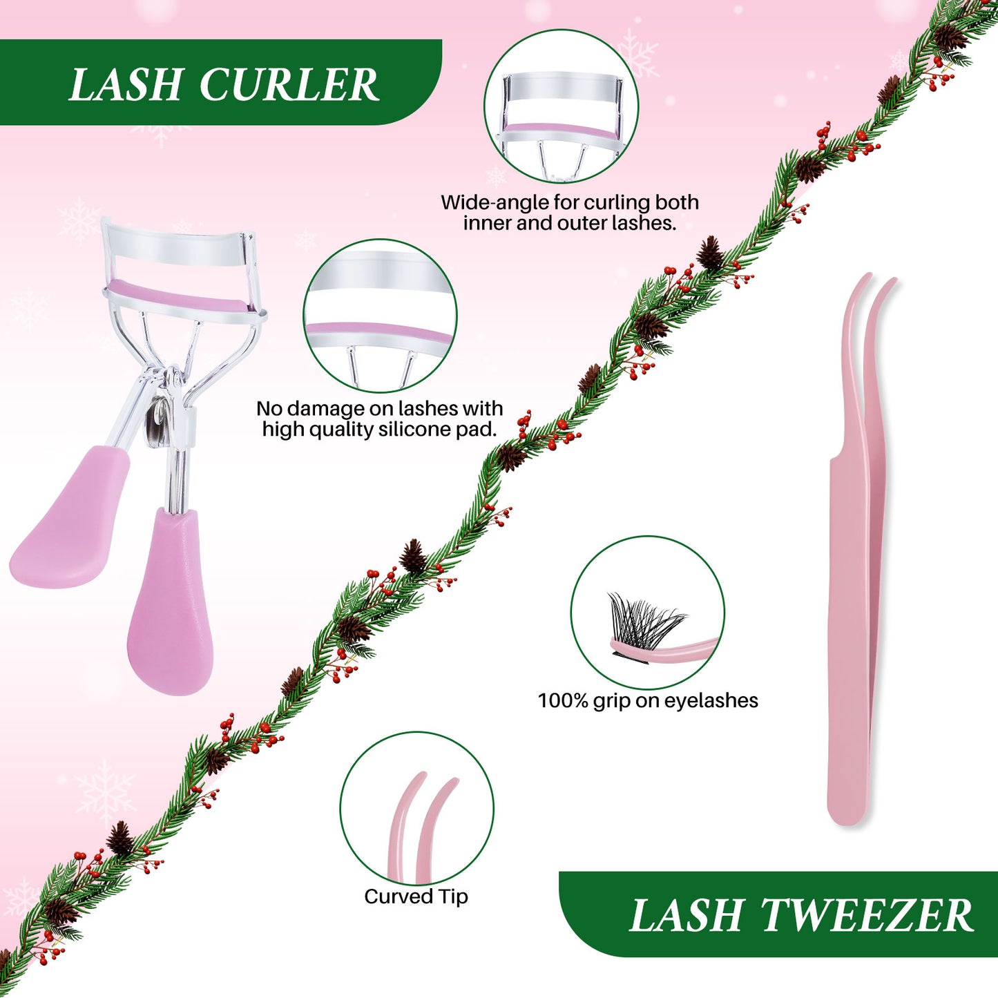 💁♀️Individual False Eyelashes Extension Kit Curl Wispy Style, 12 Box Lashes with Glue&Bond Seal&Remover&Curler, Individual Lashes Makeup Kit