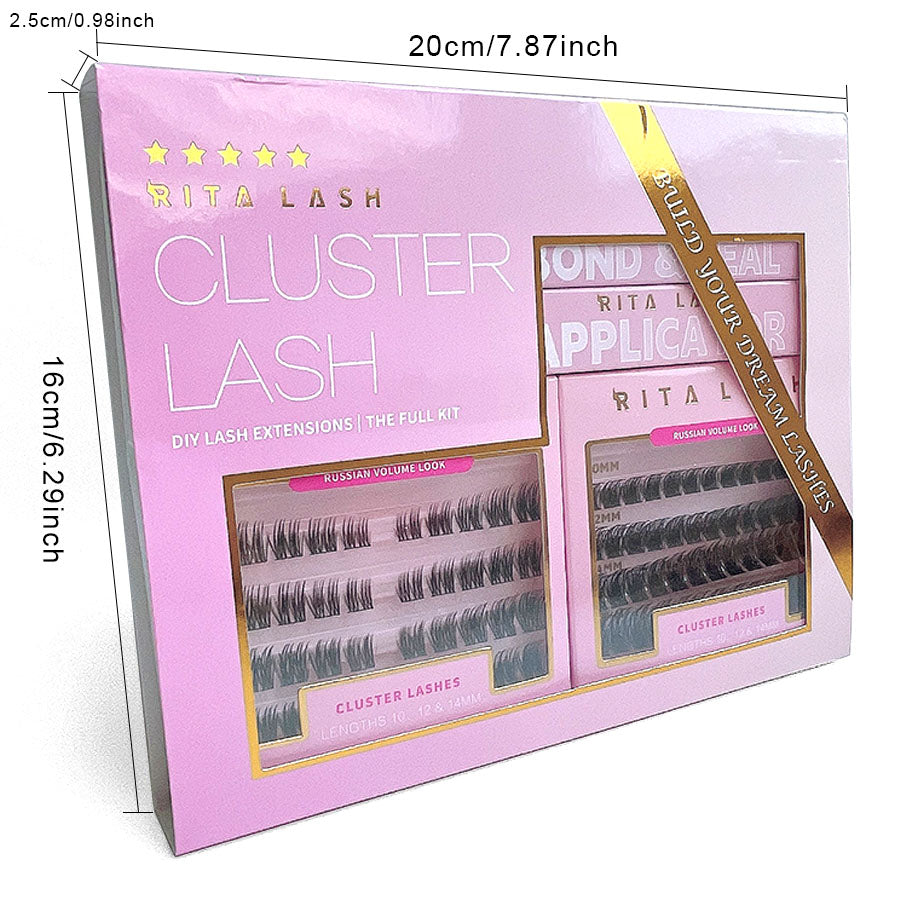 2 Box Eyelashes Kit,1Set Mixed Length & Styles Eyelash Extensions with Lash Curler & Remover &Tweezers, Self Grafting Fake Eyelashes,Cosmetic