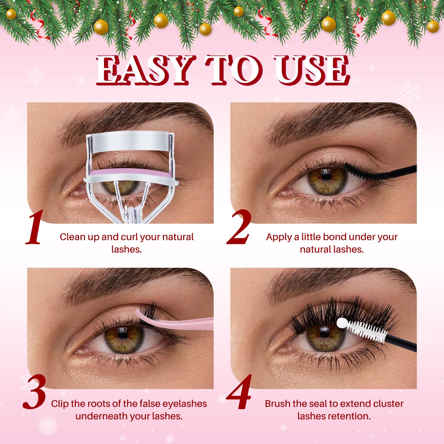 💁♀️Individual False Eyelashes Extension Kit Curl Wispy Style, 12 Box Lashes with Glue&Bond Seal&Remover&Curler, Individual Lashes Makeup Kit