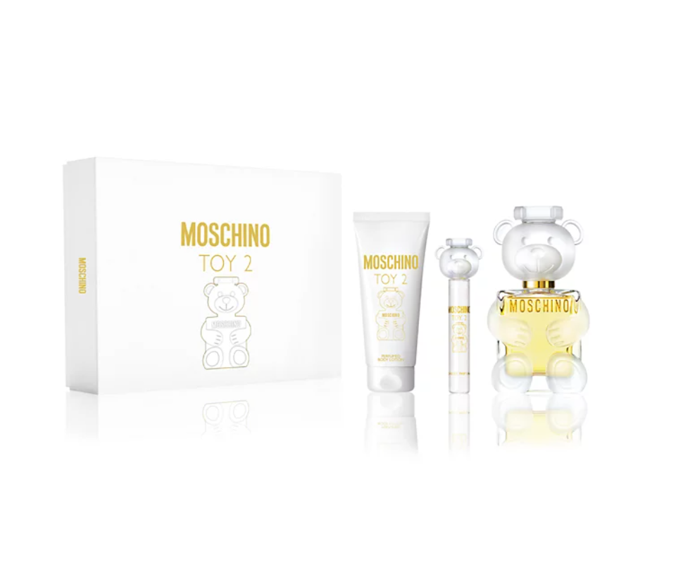 Moschino Toy 2 3-Piece Gift Set for Women | EDP Spray + Body Lotion + Travel Spray | Whimsical Floral Fragrance