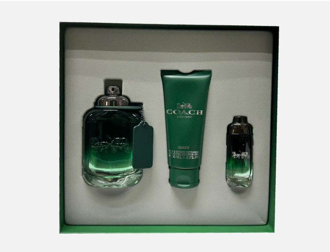 COACH NEW YORK GREEN 3pc MEN Set - A Fresh Escape in the Heart of the City
