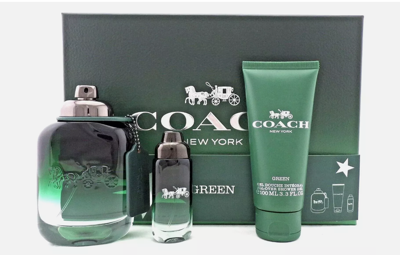 COACH NEW YORK GREEN 3pc MEN Set - A Fresh Escape in the Heart of the City