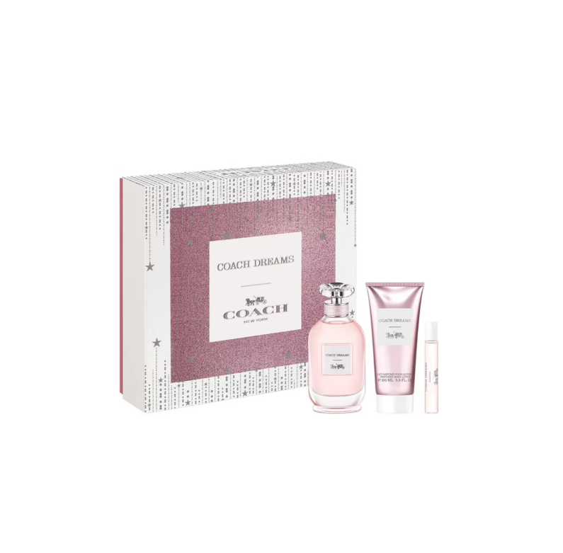 Coach Dreams for Women 3-Piece Gift Set – Eau de Parfum Full Size, Travel Spray & Body Lotion | Floral Fruity Fragrance