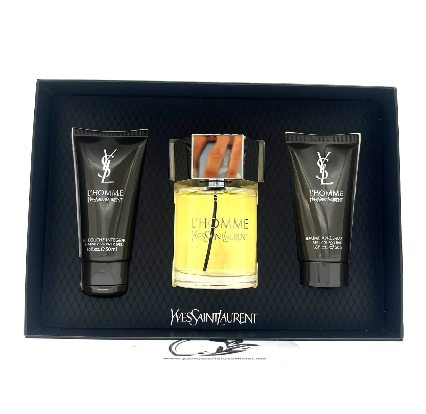 Yves Saint Laurent L’Homme for Men – 3-Piece Gift Set | EDT Spray + 2 Shower Gels | Sophisticated & Spicy Fragrance