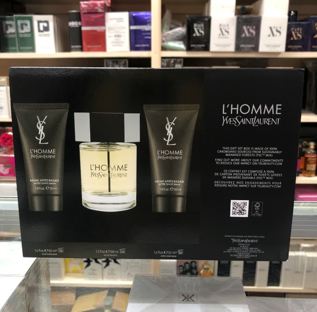 Yves Saint Laurent L’Homme for Men – 3-Piece Gift Set | EDT Spray + 2 Shower Gels | Sophisticated & Spicy Fragrance