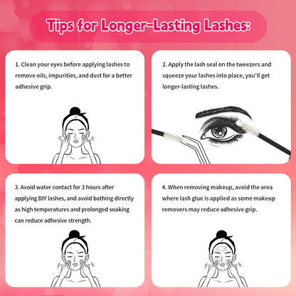 💋Individual Eyelash Kit, 1 BoxMixed Length & Styles Natural Look Eyelashes Extension, Self Grafting Curl Eyelashes,Eyelash Glue Extension, Eye Makeup Enhancement, Lash Clusters Kit, Makeup,Lash Clusters, Eyelashes Clusters