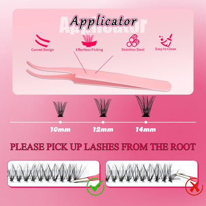 Natural False Eyelashes Kit,1Set Mixed Length & Styles Eyelash Extensions with Lash Glue & Remover &Tweezers, Self Grafting Fake Eyelashes,Cosmetic
