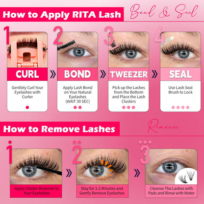 Natural False Eyelashes Kit,1Set Mixed Length & Styles Eyelash Extensions with Lash Glue & Remover &Tweezers, Self Grafting Fake Eyelashes,Cosmetic