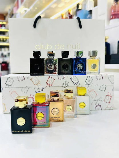 Armaf Club De Nuit Discovery Set – 10 Mini Perfumes (5ml Each) | Unisex Fragrance Collection Gift Set