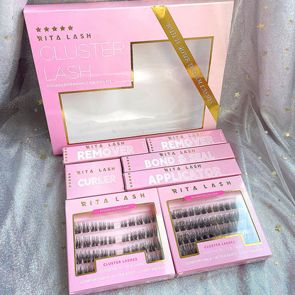 2 Box Eyelashes Kit,1Set Mixed Length & Styles Eyelash Extensions with Lash Curler & Remover &Tweezers, Self Grafting Fake Eyelashes,Cosmetic