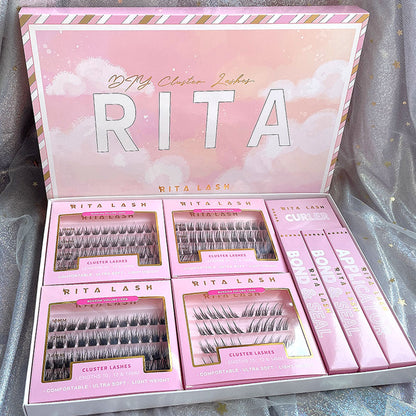 4 Box Eyelashes Kit,1Set Mixed Length & Styles Eyelash Extensions with Lash Curler & Remover &Tweezers, Self Grafting Fake Eyelashes,Cosmetic