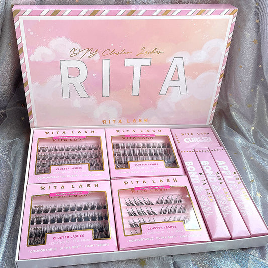 4 Box Eyelashes Kit,1Set Mixed Length & Styles Eyelash Extensions with Lash Curler & Remover &Tweezers, Self Grafting Fake Eyelashes,Cosmetic