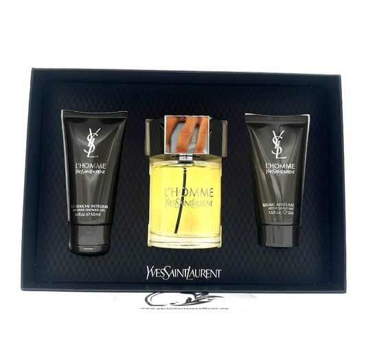 Yves Saint Laurent L’Homme for Men – 3-Piece Gift Set | EDT Spray + 2 Shower Gels | Sophisticated & Spicy Fragrance